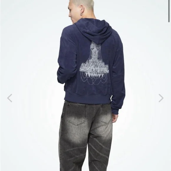Basketcase Gallery Chandelier Velour Zip-Up Hoodie / Jacket